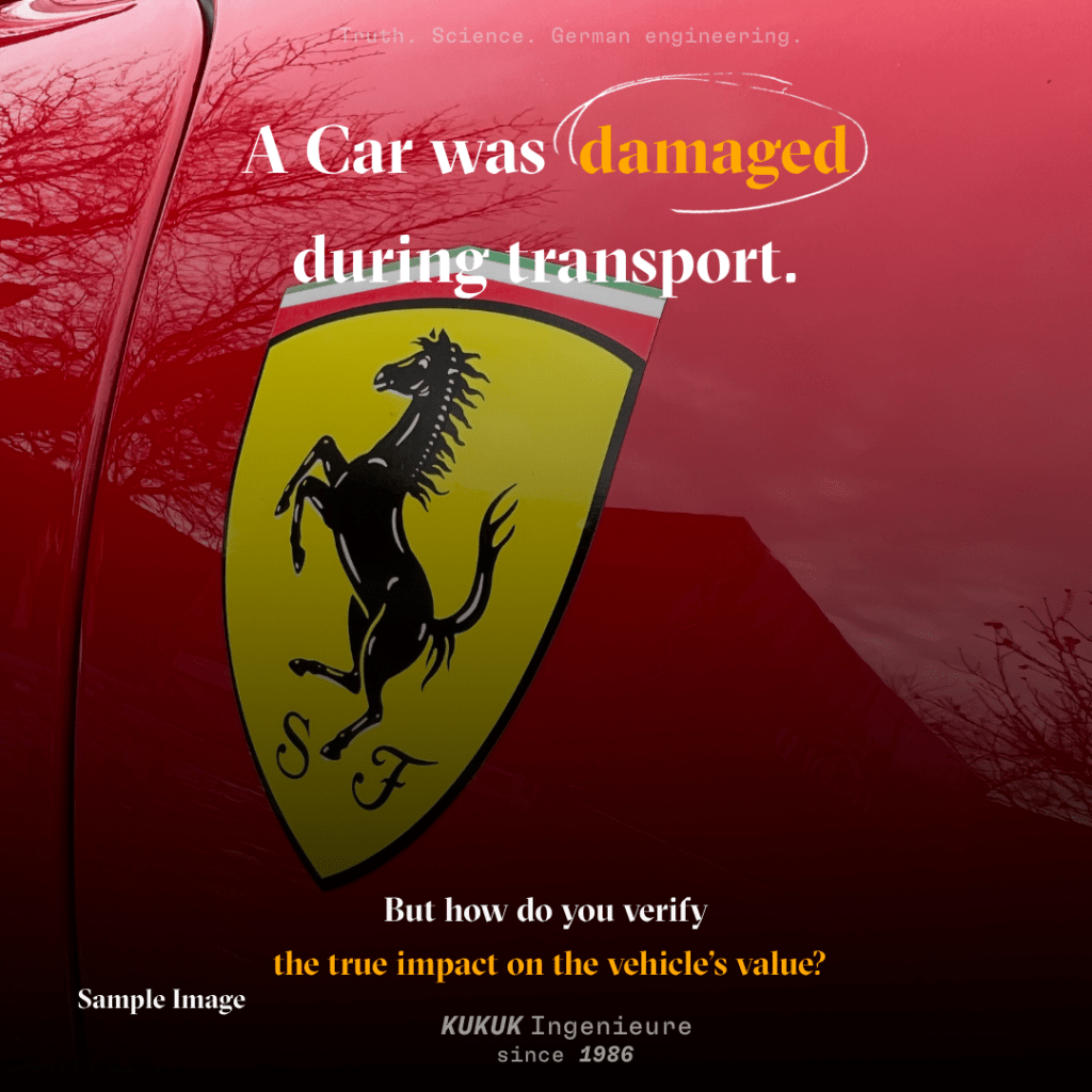 A car was damaged during transport.