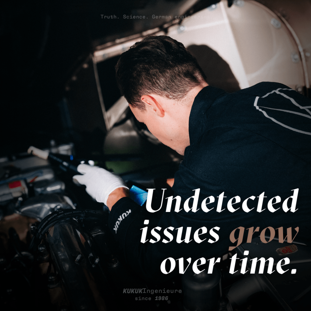 Technische Untersuchung eines klassischen Fahrzeugs zur Identifikation verborgener Mängel