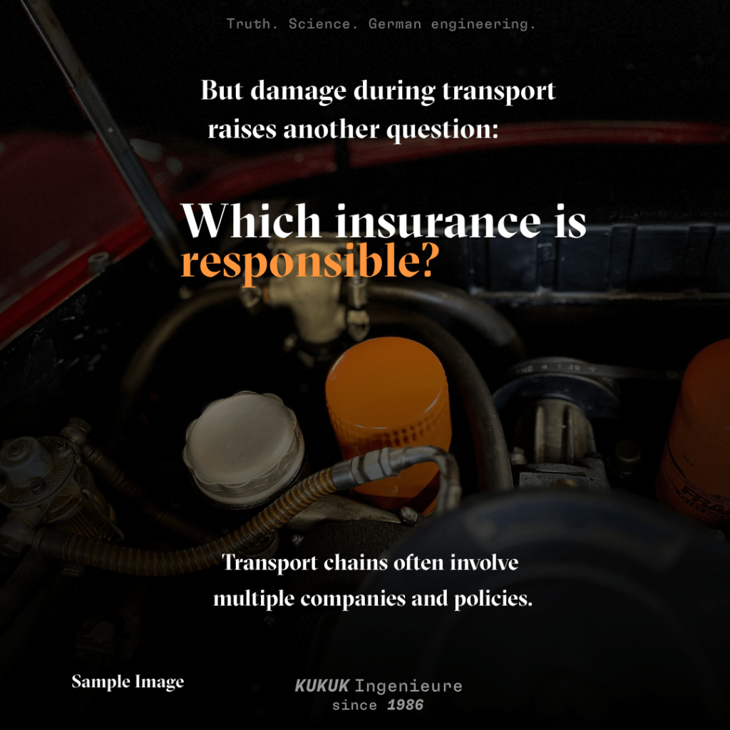 But damage during transport raises another question: Which insurance is responsible?
