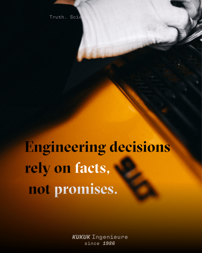 Engineering decisions rely on facts not promises